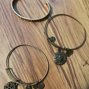 Alex and Ani Gold Charm Bracelets Set